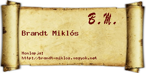 Brandt Miklós névjegykártya